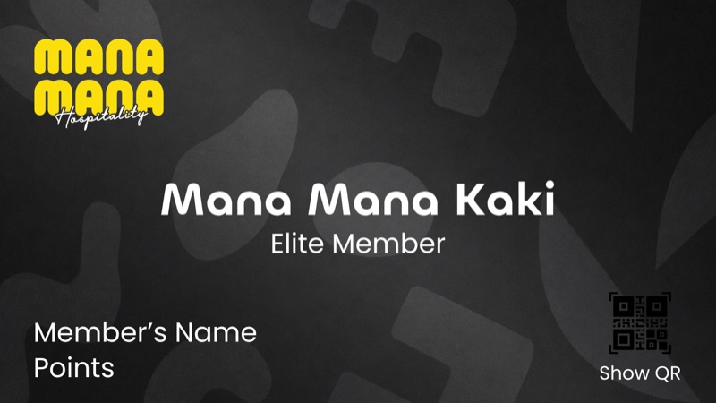 Mana Mana Kaki Elite Member card