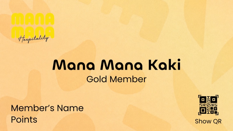 Mana Mana Kaki Gold Member card
